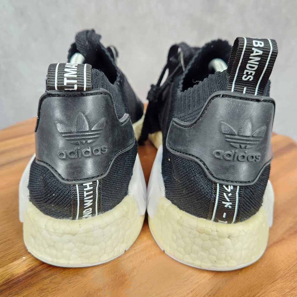 Adidas NMD R1 Primeknit Sneakers Mens‎ 9 Black Low Top Casual Shoes S81848 - Picture 7 of 11